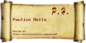 Paulics Hella névjegykártya